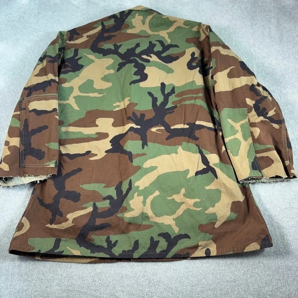 VTG 90s US Navy Seabees Woodland Camo BDU Coat XL Regular NSN 8415-01-390-8555